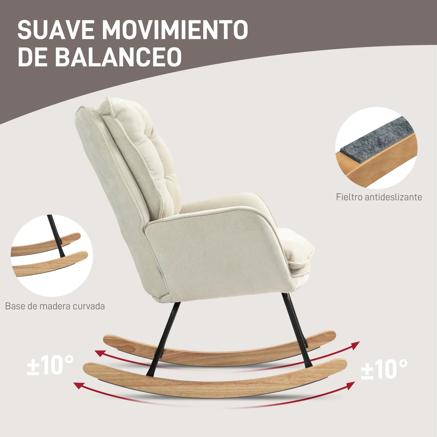 SILLA MECEDORA NUBA RELAX · BALANCÍN DE MADERA DE HAYA · IDEAL LACTANCIA image 3