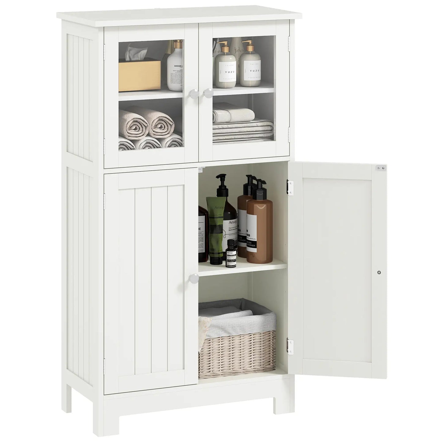 ARMARIO AUXILIAR DE BAÑO LUMEN GLASS 60 BLANCO image 6
