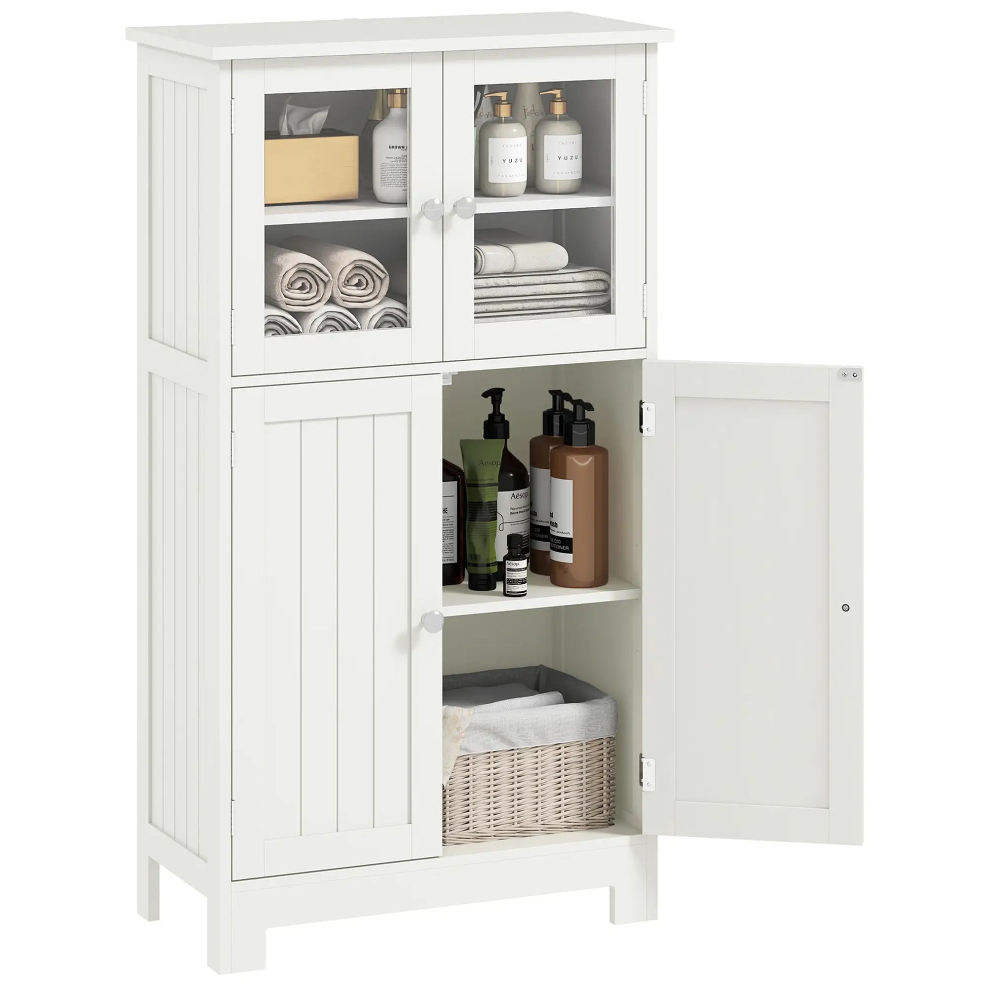 ARMARIO AUXILIAR DE BAÑO LUMEN GLASS 60 BLANCO image 6