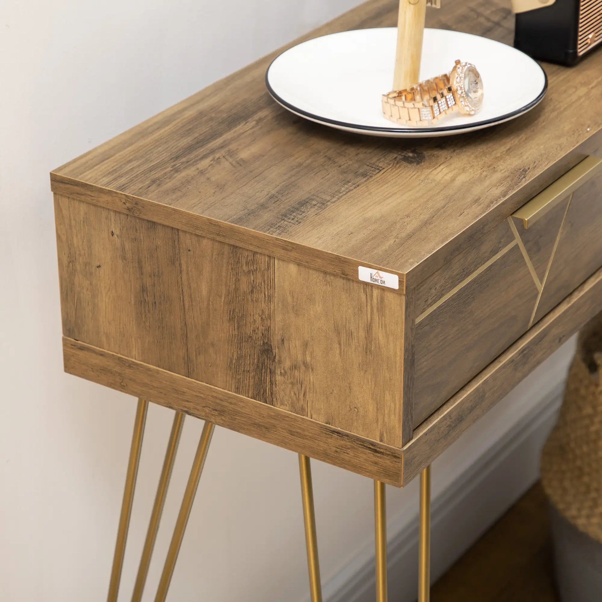 CONSOLA DE ENTRADA “BRONZE GEOMETRIC 2 DRAWERS” image 3