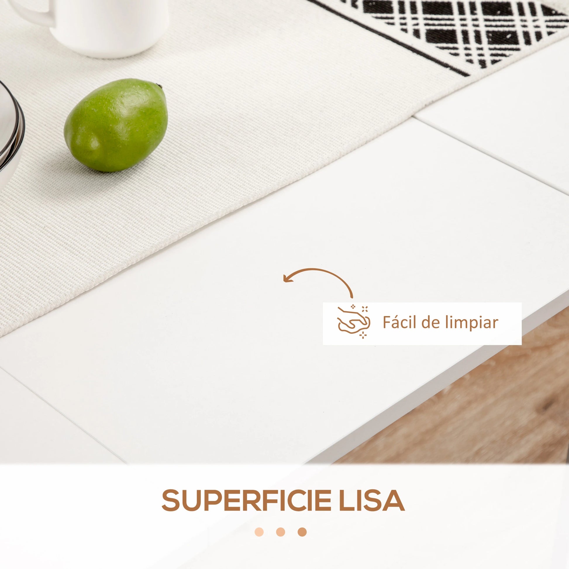 MESA DE COMEDOR EXTENSIBLE BLANCA 4-6 PERSONAS – MODELO ALHAMBRA image 9