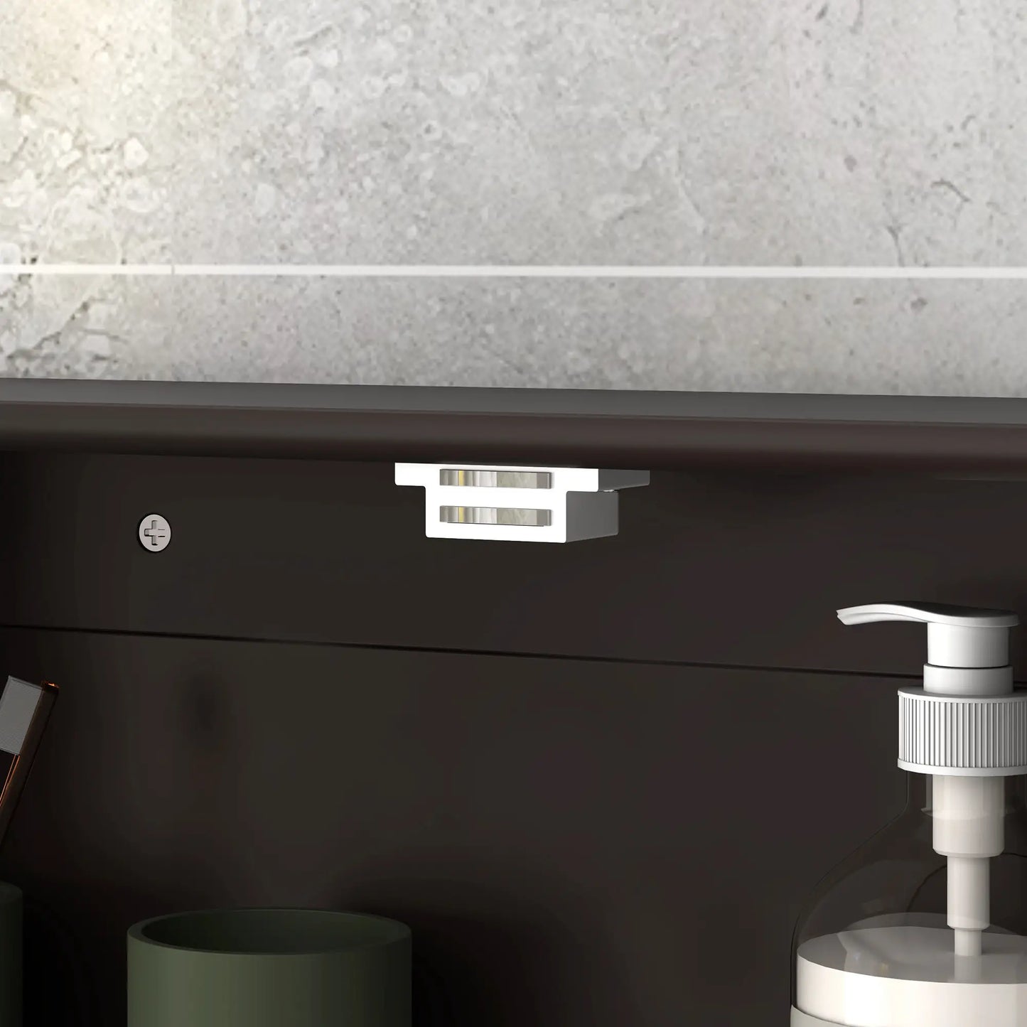 ARMARIO DE BAÑO VALMORA DARK CON ESPEJO Y ESTANTE AJUSTABLE image 5