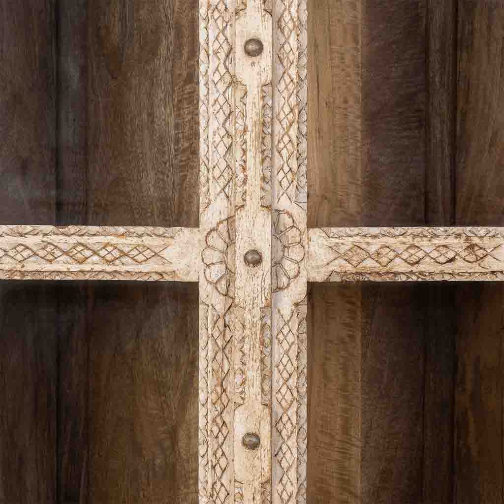 VITRINA DALIAN ARTESANAL BEIGE DE MADERA MACIZA image 6