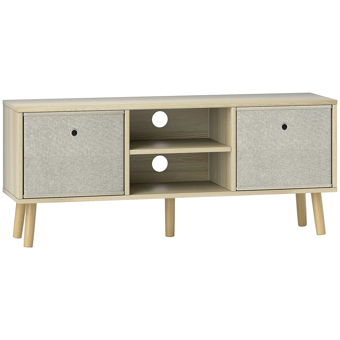 MUEBLE TV 110 CM MADERA CLARA & BEIGE image 6