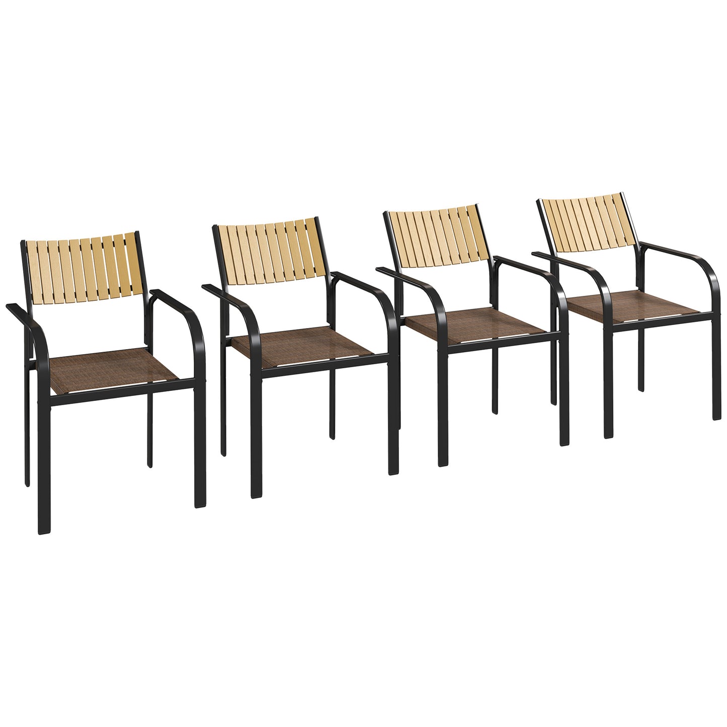SILLAS DE JARDÍN APILABLES TEKNOAIR MARRÓN · PACK 4 UNIDADES image 7