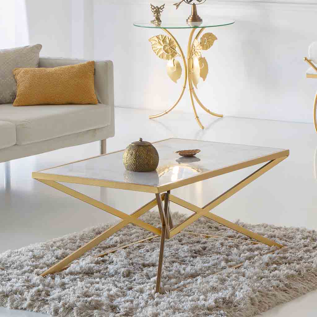 MESA DE CENTRO SANTIAGO GOLD RECT image 1