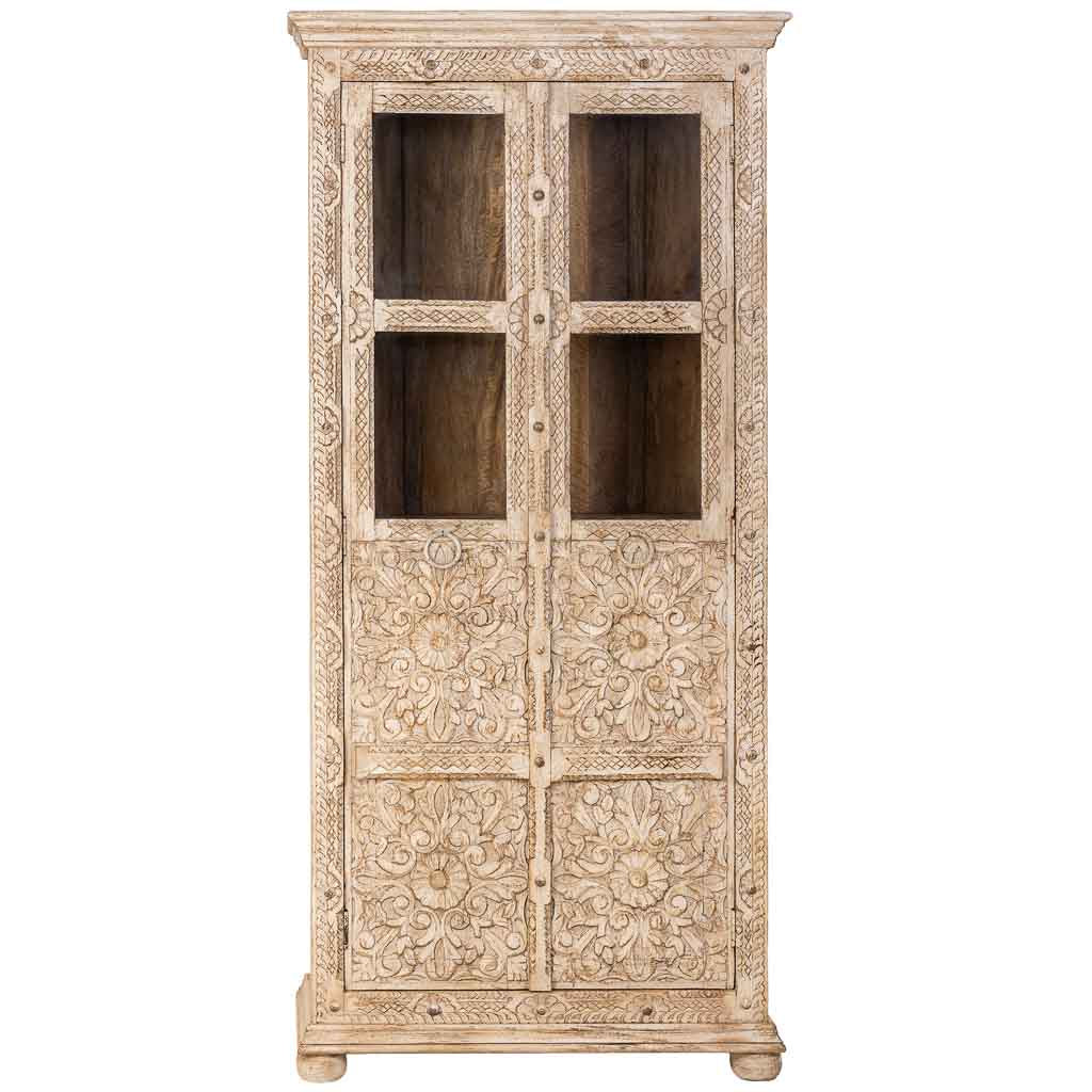 VITRINA DALIAN ARTESANAL BEIGE DE MADERA MACIZA image 3