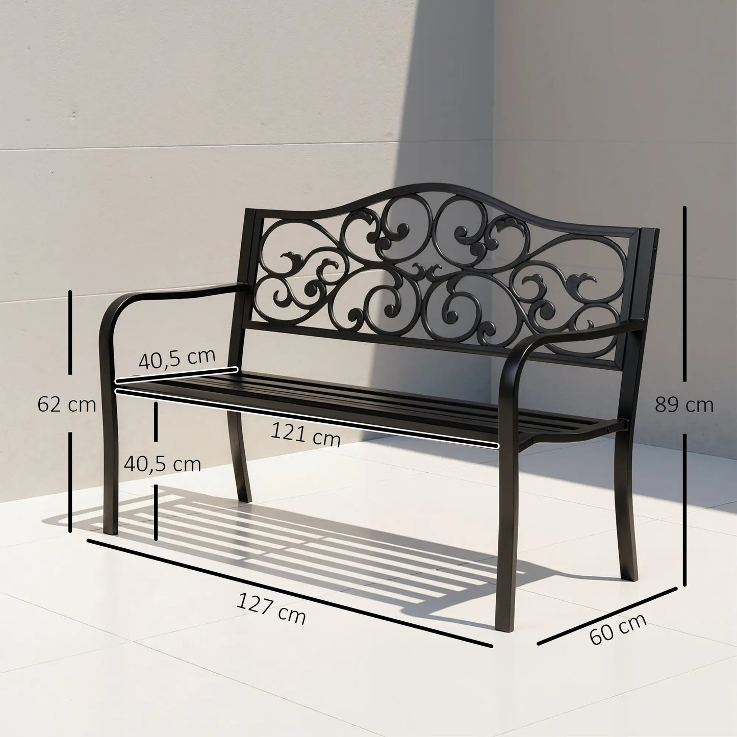 🌿 Banco de Jardín CLASSIC STEEL 2 Plazas