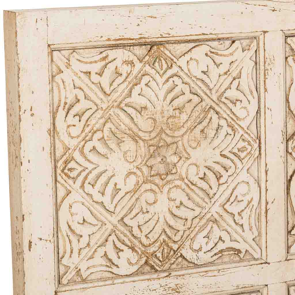 CABECERO DALIAN ARTESANAL BLANCO DE MADERA MACIZA 130 image 3