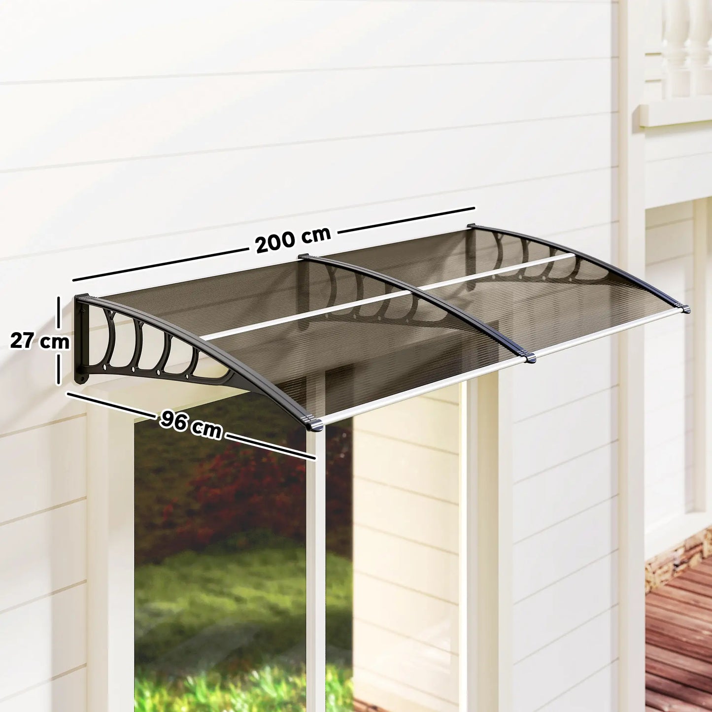 MARQUESINA EXTERIOR CURVA AURELIA 200 PARA PUERTAS Y VENTANAS image 2