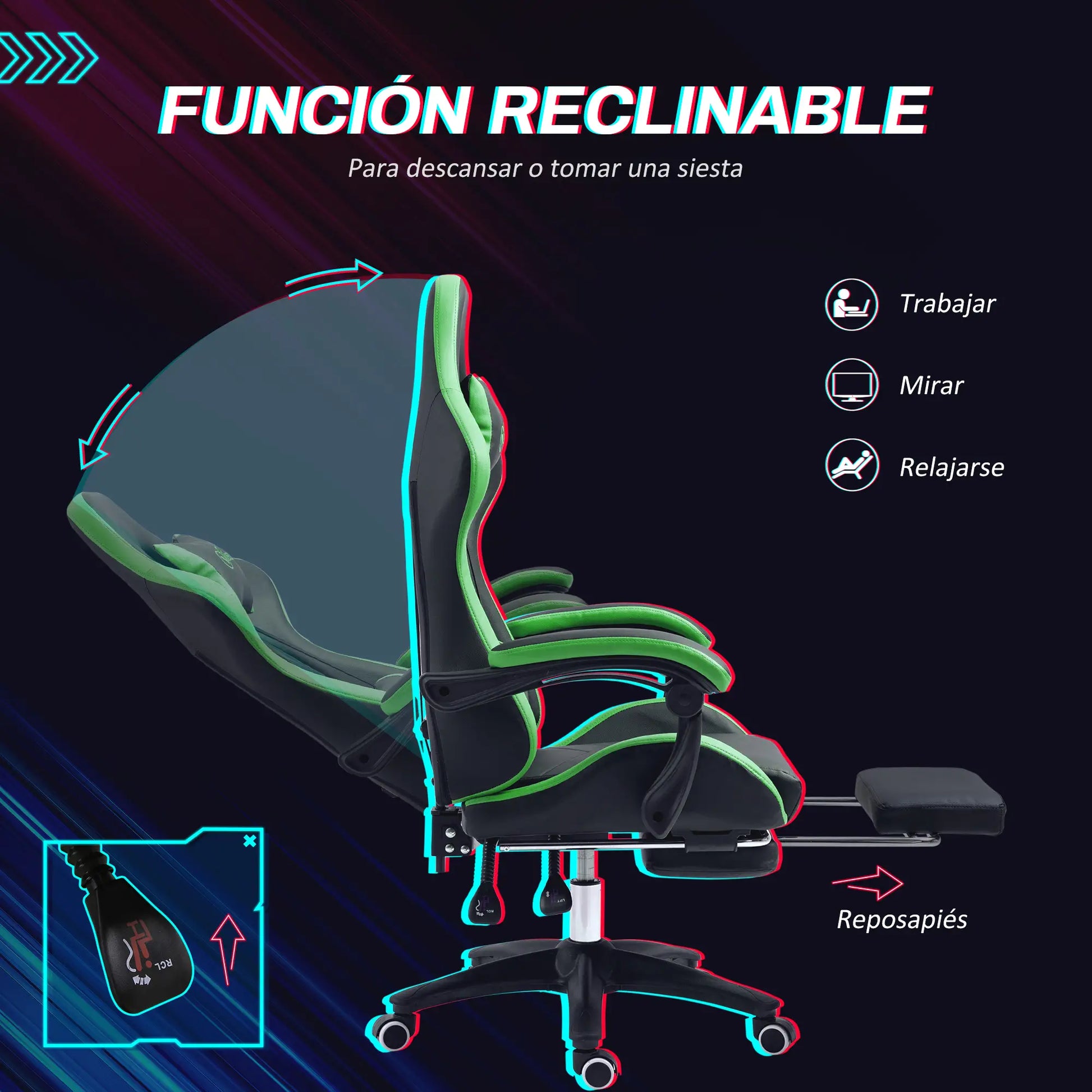 SILLA GAMING MODELO GREENRACE PRO image 1