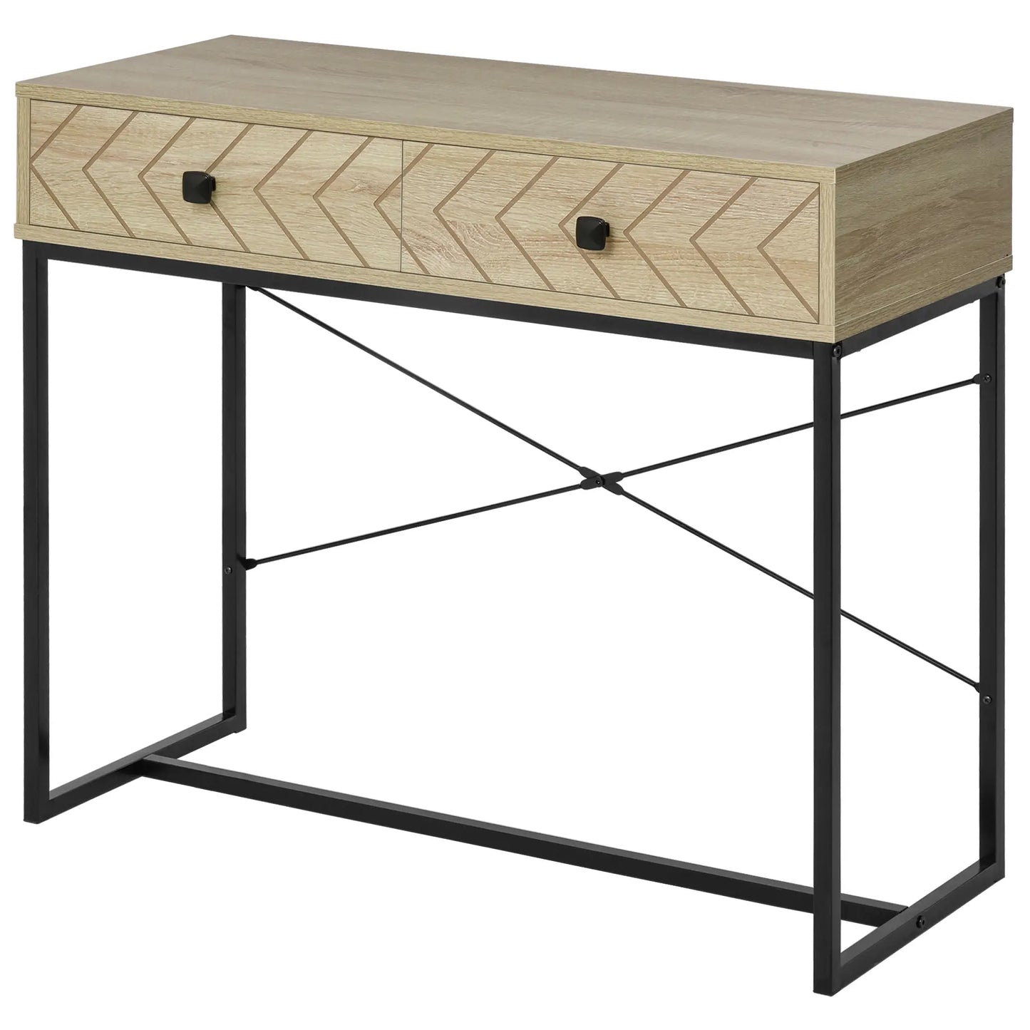 CONSOLA NATURAL METAL “ZIGZAG RETRO DOUBLE DRAWER” image 8