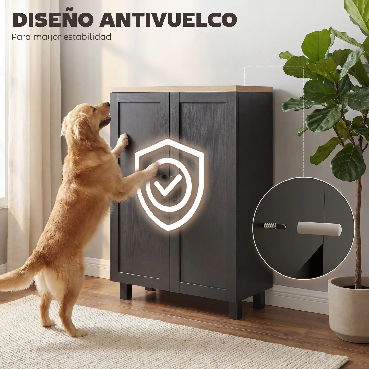 🗄️ MUEBLE AUXILIAR MODERNO 60 CM CON 2 PUERTAS Y ESTANTE AJUSTABLE – BLANCO O NEGRO