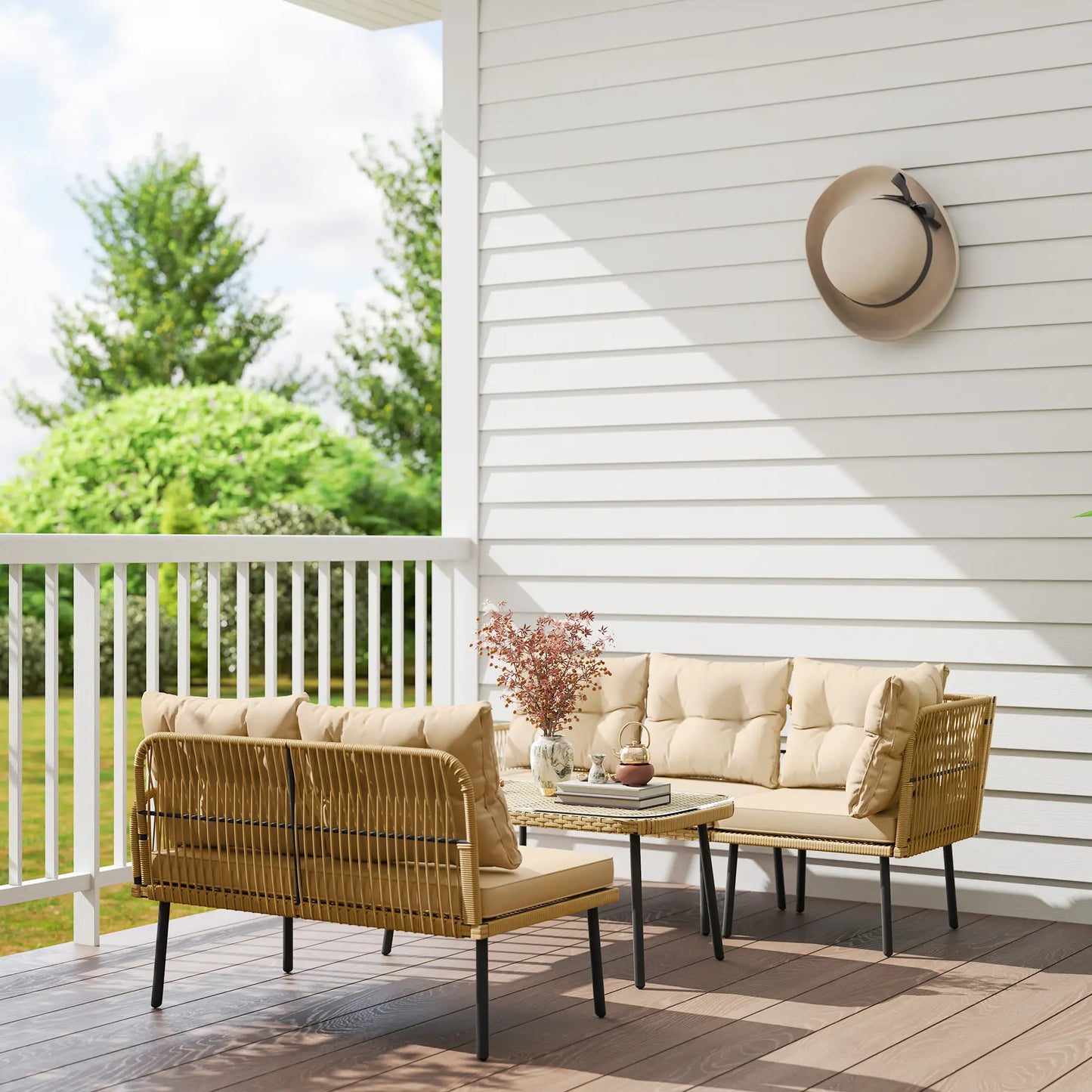 CONJUNTO DE JARDÍN DE RATÁN EN L TERRA LOUNGE 4 PIEZAS image 9