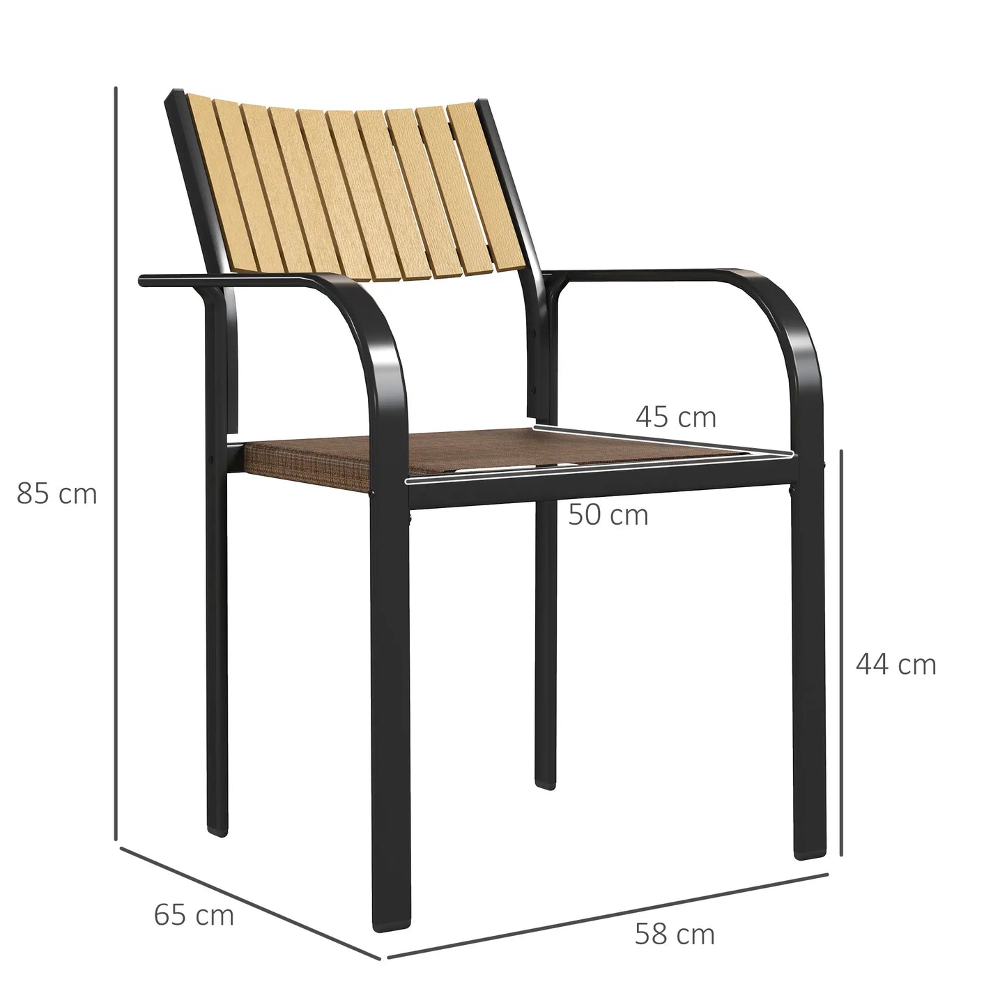 SILLAS DE JARDÍN APILABLES TEKNOAIR MARRÓN · PACK 4 UNIDADES image 1