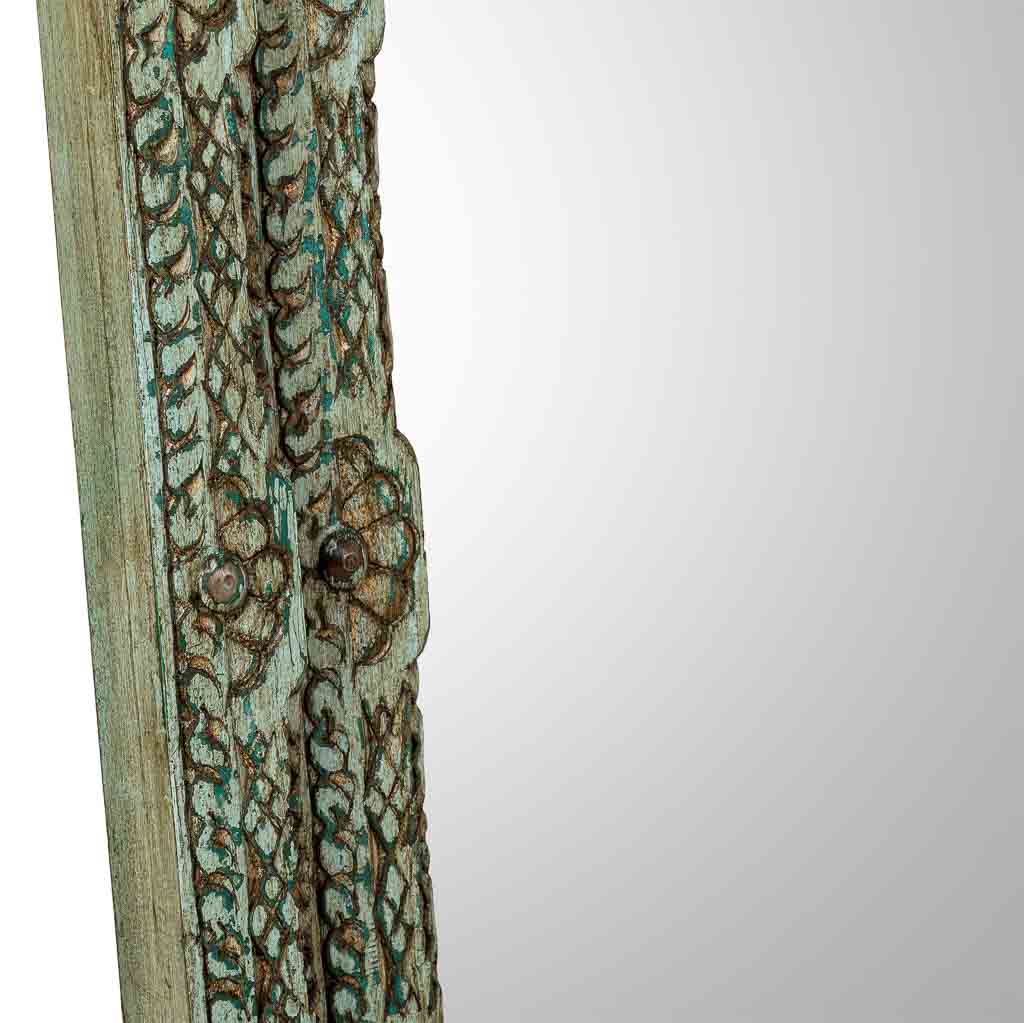 ESPEJO DALIAN ARTESANAL VERDE AGUAMARINA DE MADERA image 4