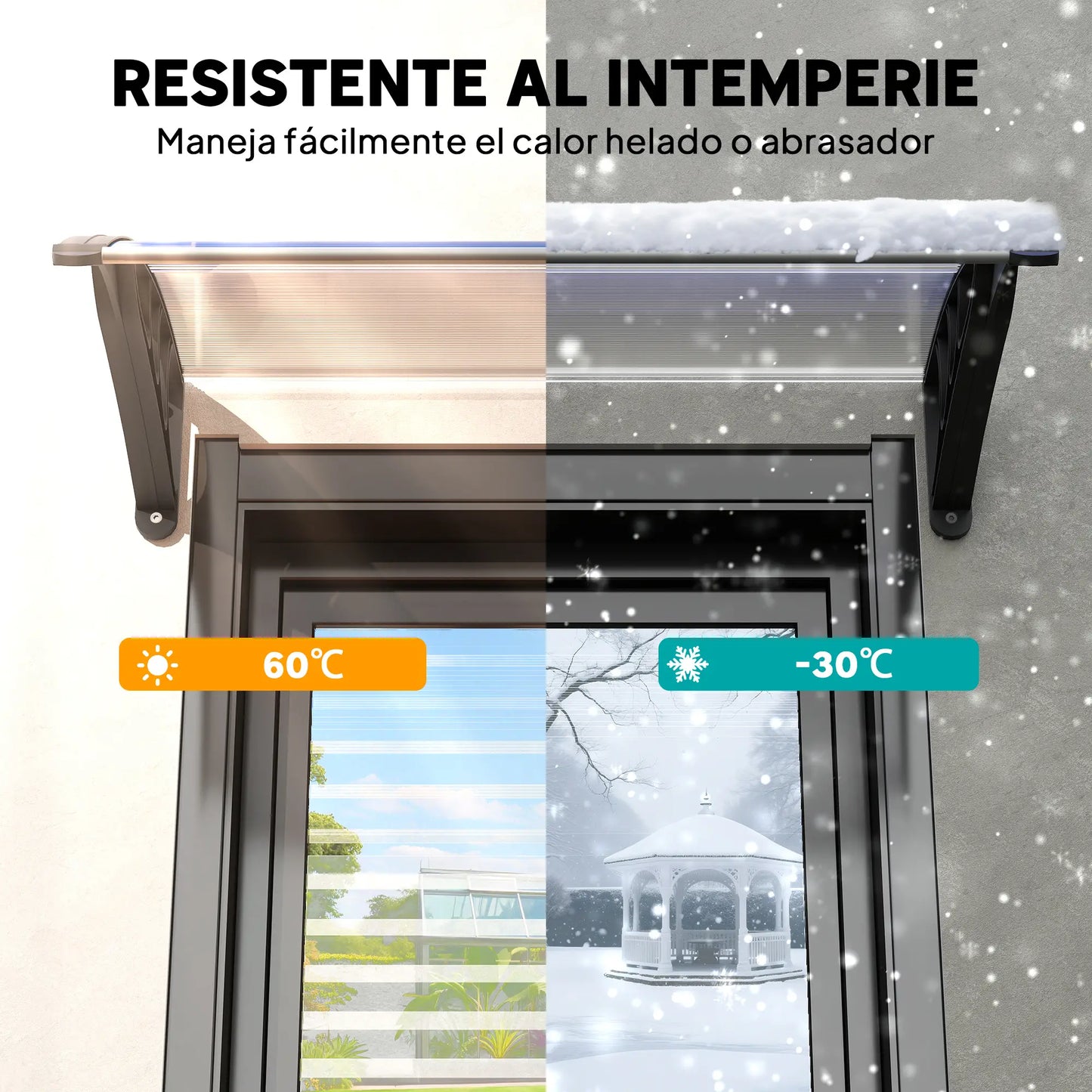 MARQUESINA EXTERIOR AURORA CLEAR PARA PUERTA Y VENTANA image 9