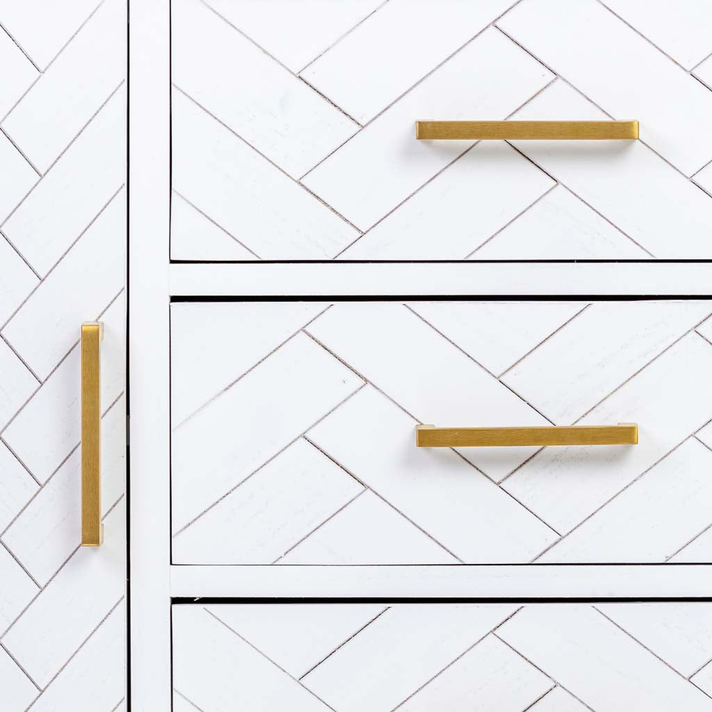 APARADOR MARTA DE MADERA Y METAL BLANCO 3 CAJONES + 2 PUERTAS image 4