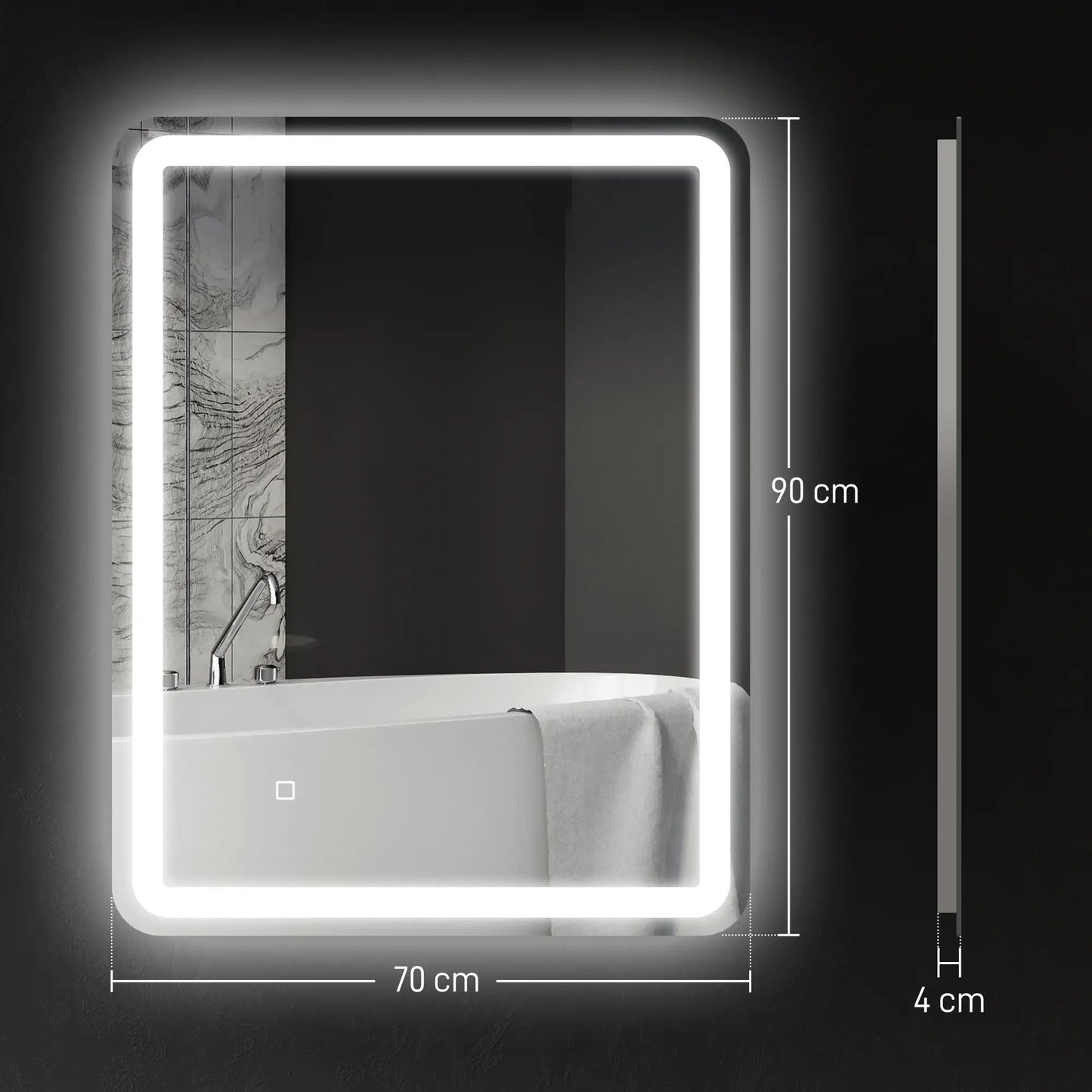 ESPEJO DE BAÑO LED LUMIRA PRO 70X90 CON ANTIVAHO Y MEMORIA image 1