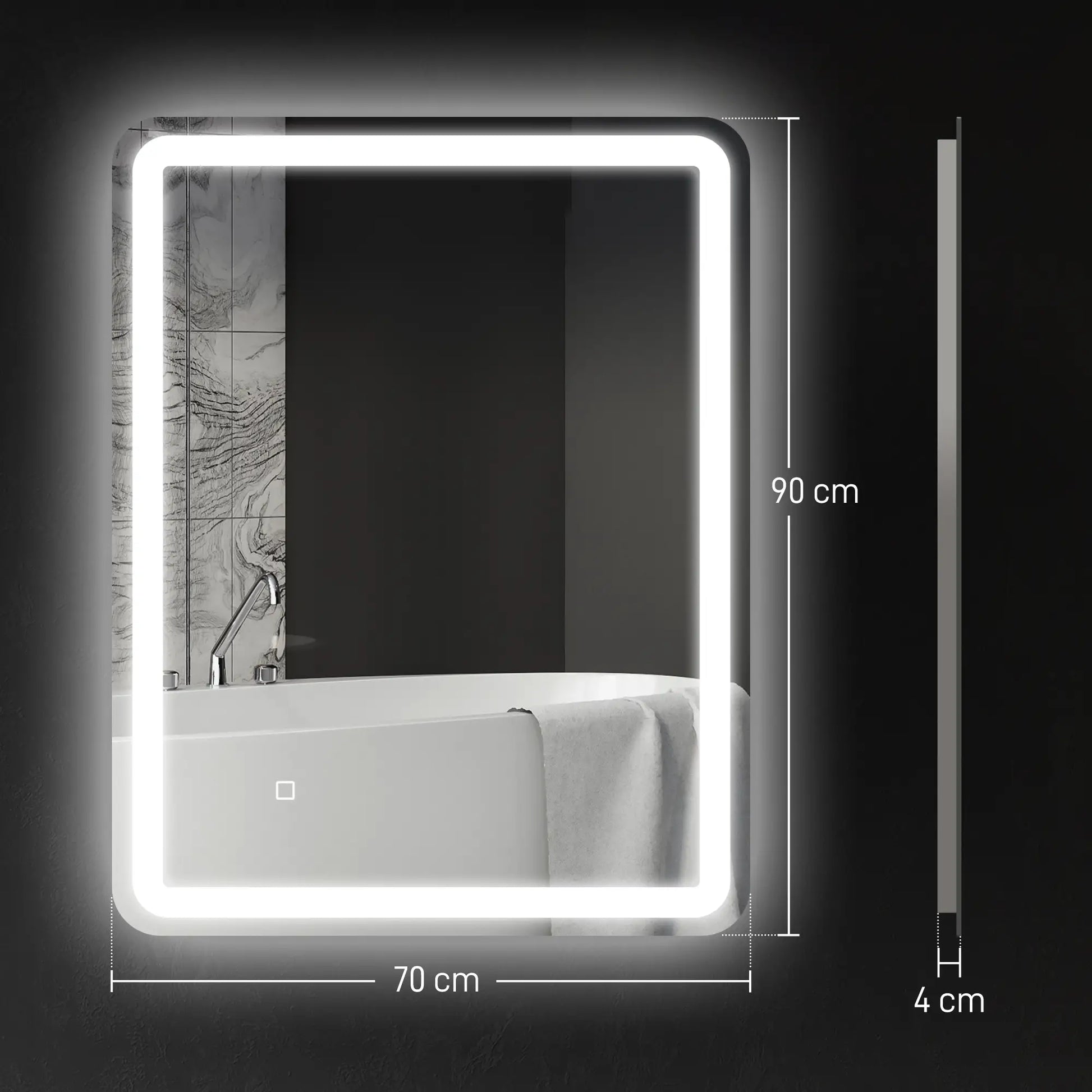 ESPEJO DE BAÑO LED LUMIRA PRO 70X90 CON ANTIVAHO Y MEMORIA image 1
