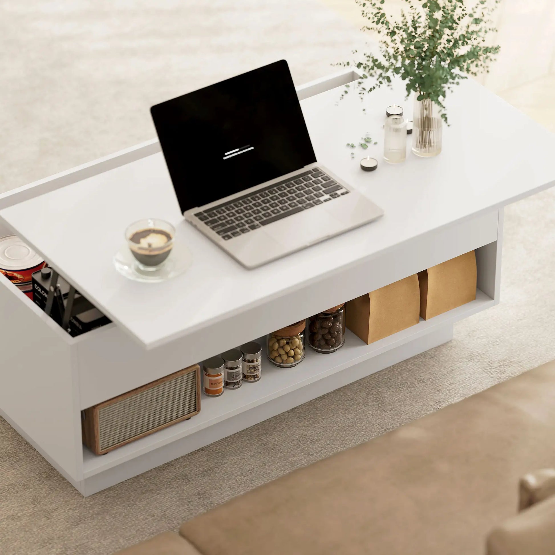 Mesa de Centro Elevable “LIFTBOX WHITE 100” image 0