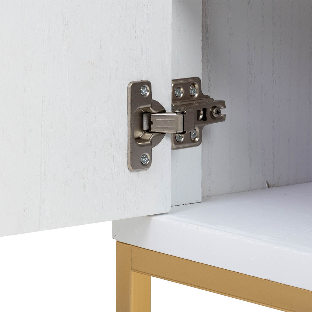 MESITA DE NOCHE MARTA BLANCA DE MADERA Y METAL CON 1 PUERTA image 4