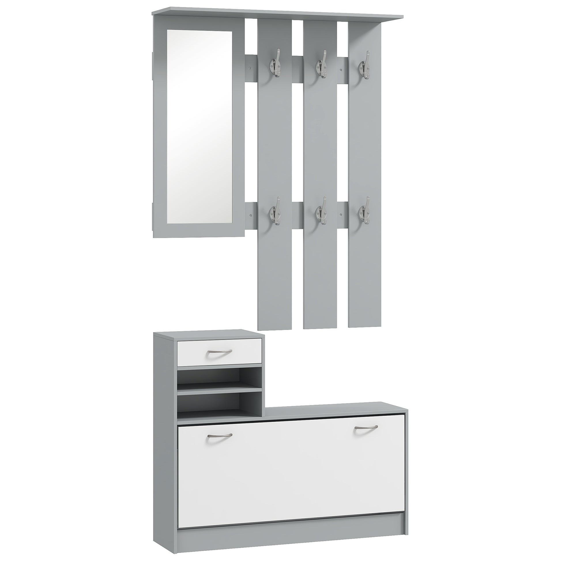 RECIBIDOR MIRROR&STORE GREY&WHITE 3 EN 1 image 8