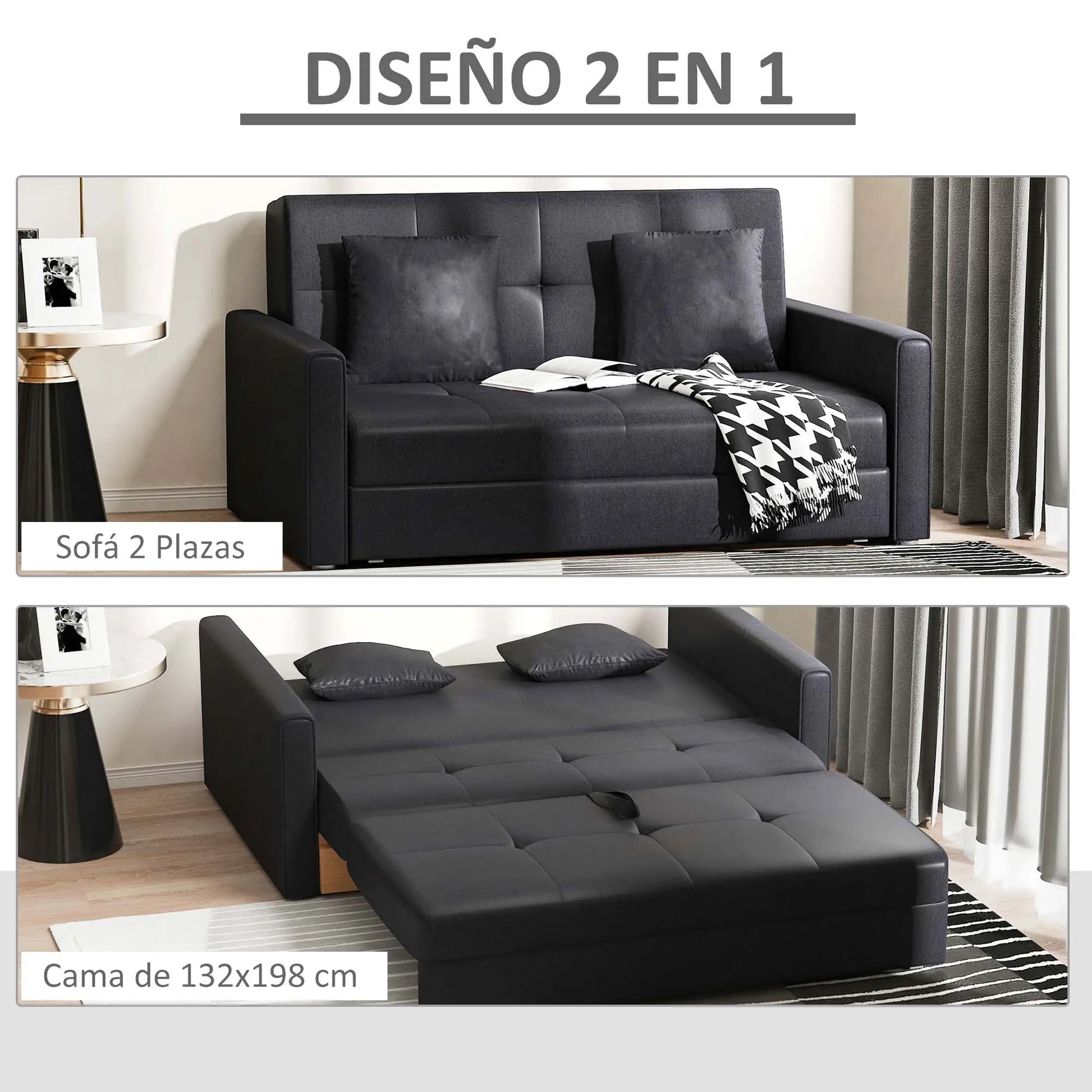 SOFÁ CAMA DE 2 PLAZAS MODELO TURÍN CON ARCÓN image 6