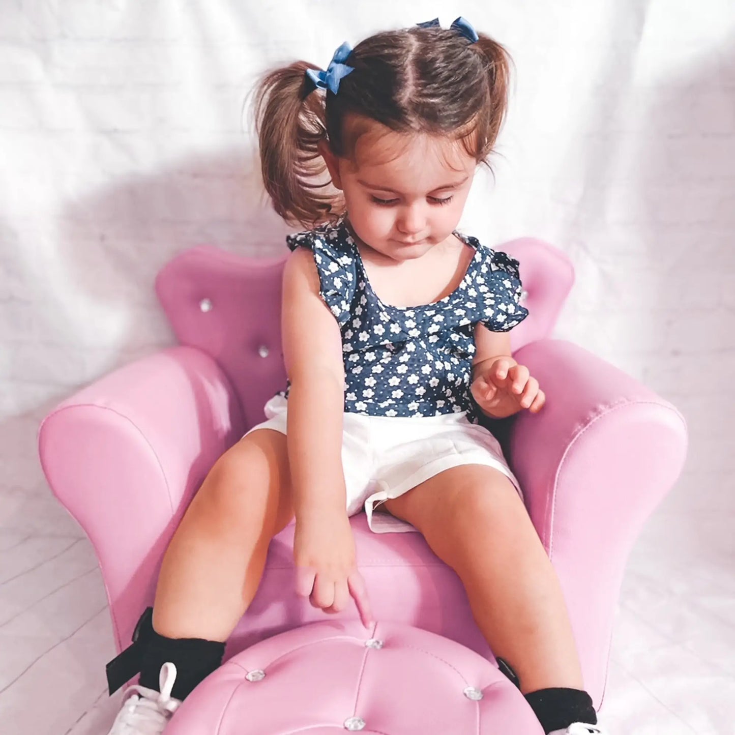 SILLÓN INFANTIL PRINCESS RELAX ROSA CON REPOSAPIÉS image 6