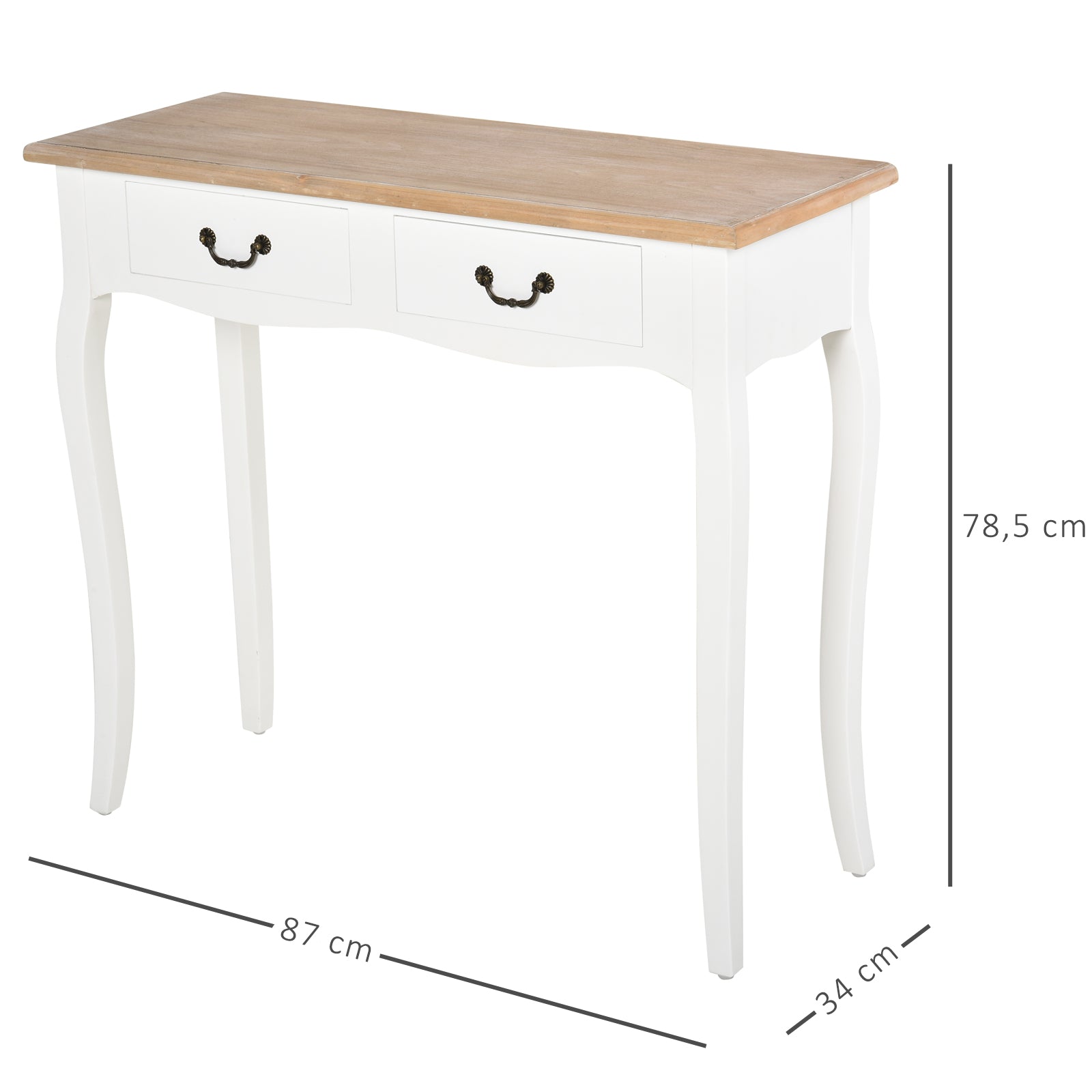 CONSOLA RETRO BLANCA “COUNTRY CHIC DOUBLE DRAWER” image 7