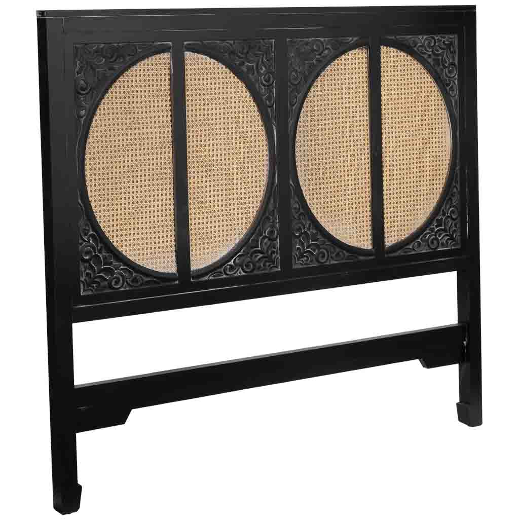 CABECERO DE CAMA ALIKA DE MADERA CON REJILLA NEGRO image 0