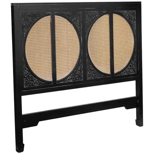 CABECERO DE CAMA ALIKA DE MADERA CON REJILLA NEGRO image 0