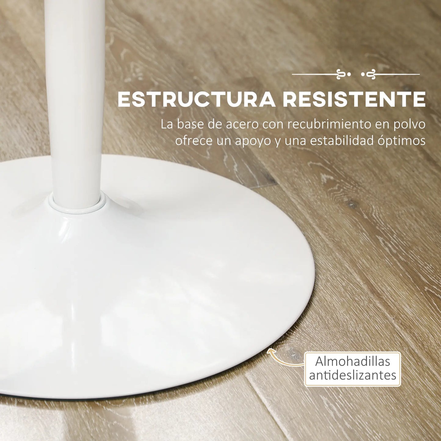 MESA DE COMEDOR REDONDA 80 CM BLANCA O NEGRA – MODELO NÁPOLES image 6