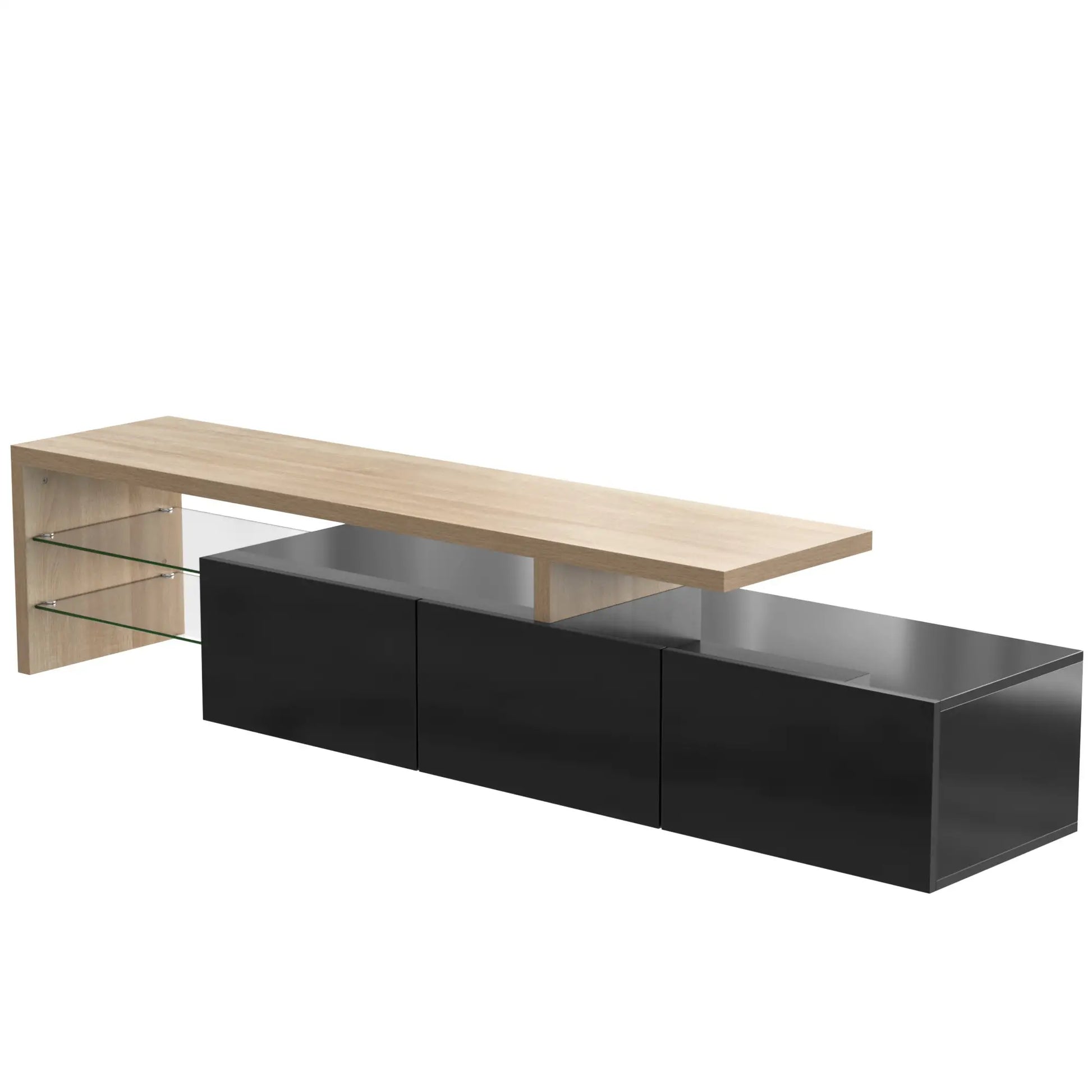 MUEBLE TV “LUX BLACK WOOD LED” 197,5 CM image 3