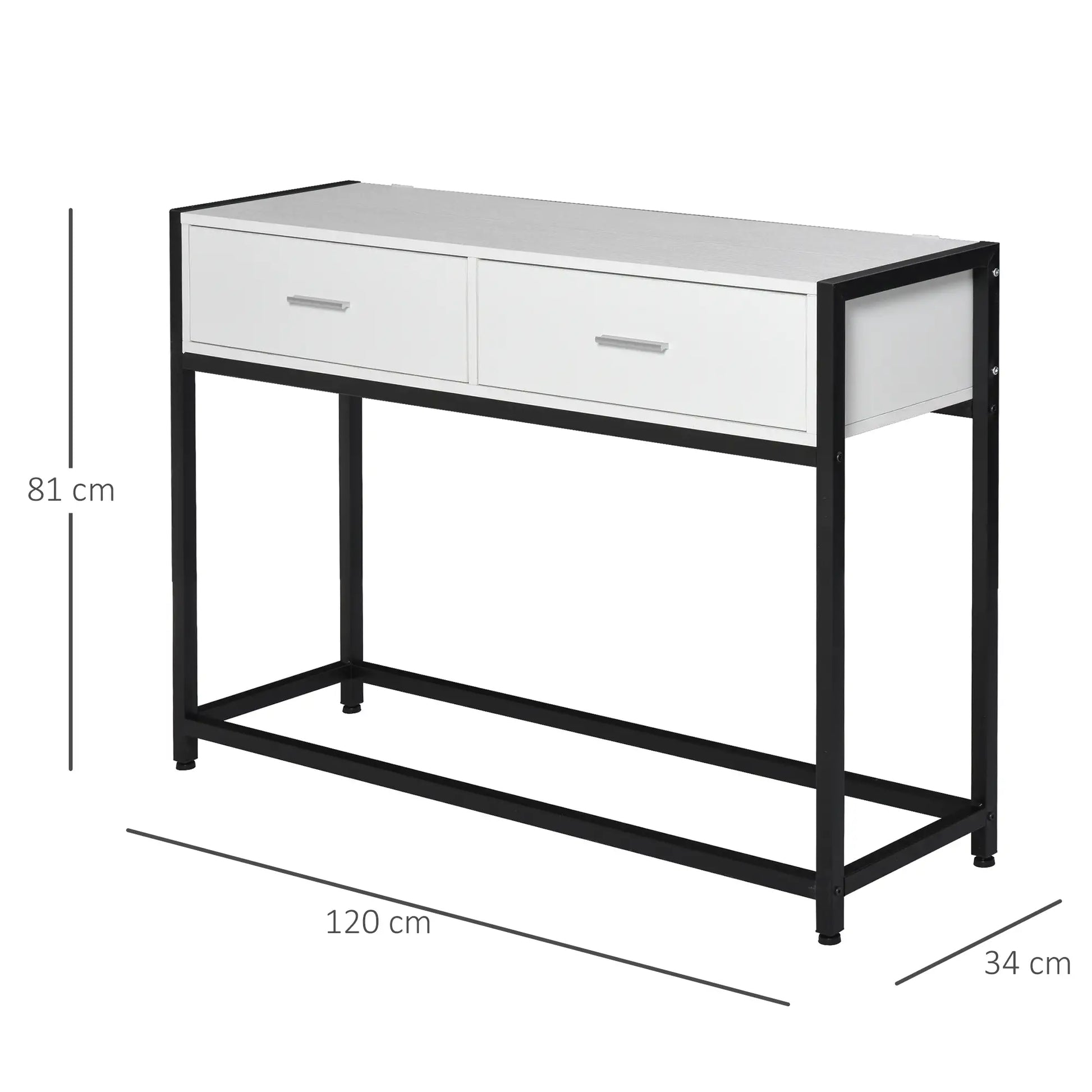 CONSOLA MODERNA BLANCO & NEGRO “MINIMAL CROSS DOUBLE DRAWER” image 5
