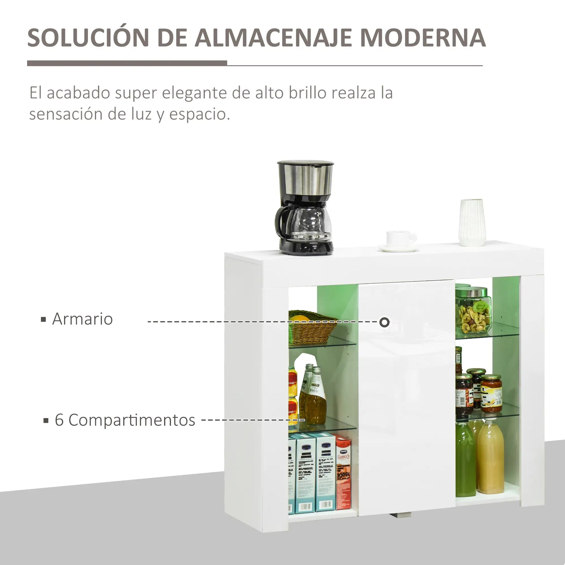 APARADOR MODERNO CON LUCES LED JAM image 9