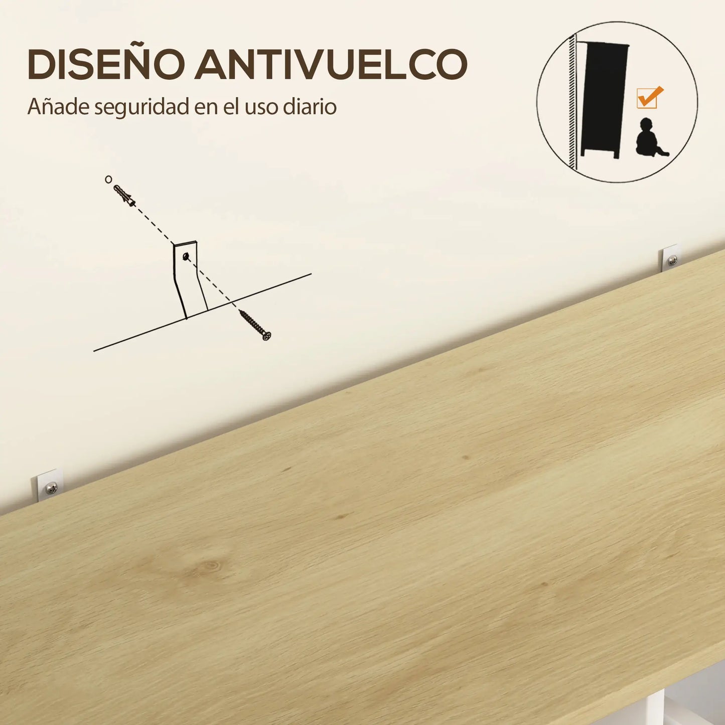 APARADOR DE COCINA BLANCO Y ROBLE 105 CM – MODELO SIERRA image 9
