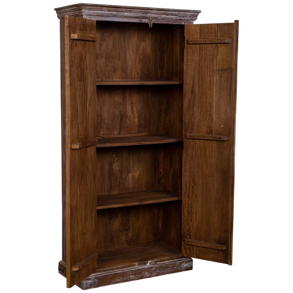 ARMARIO AKI DE MADERA ARTESANAL CON 2 PUERTAS MARRÓN image 1
