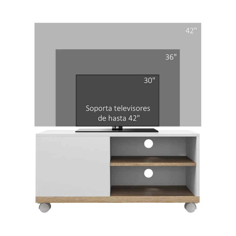 MUEBLE TV CON RUEDAS BLANCO image 1