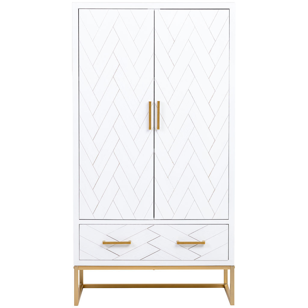 ARMARIO MARTA DE MADERA Y METAL BLANCO 2 PUERTAS Y 1 CAJÓN image 3