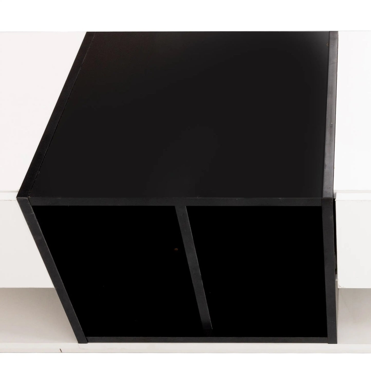 🖤🤍 MUEBLE TV “CONTRAST 190” – BLANCO Y NEGRO BRILLO · 3 CAJONES + 2 COMPARTIMENTOS · 190 CM