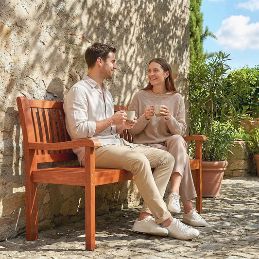 🌿 Banco de Jardín Modelo Natura Cover 2 Plazas Madera con Funda Impermeable
