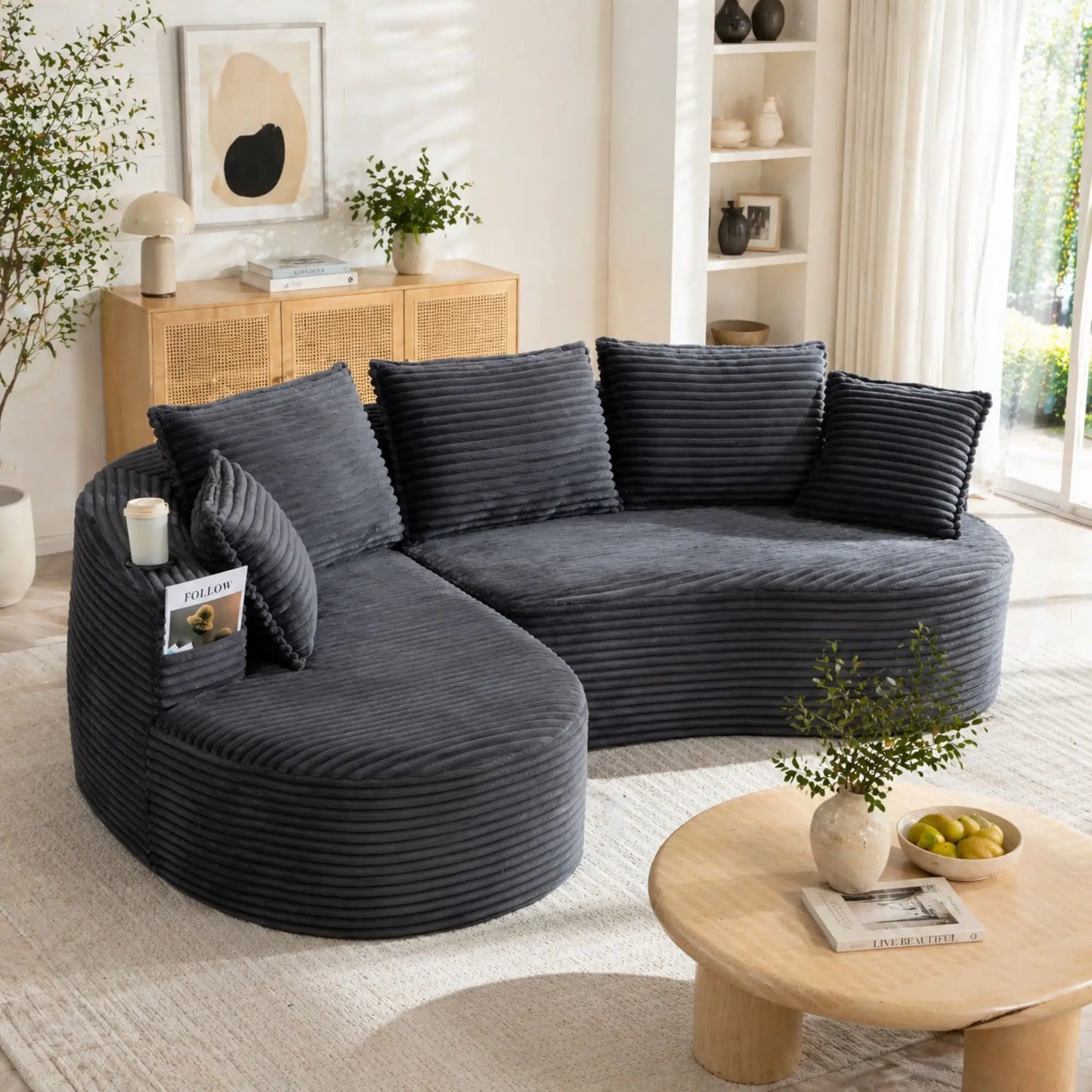 🛋️ BOGESOFA DE PANA – DISEÑO CONFORTABLE, PORTAVASOS Y COJINES