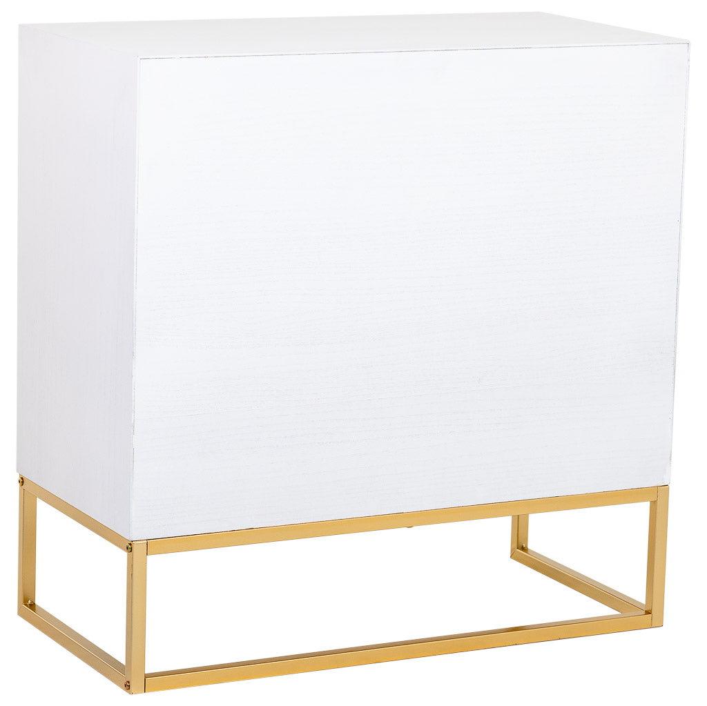 CÓMODA MARTA DE MADERA Y METAL BLANCA 5 CAJONES image 6