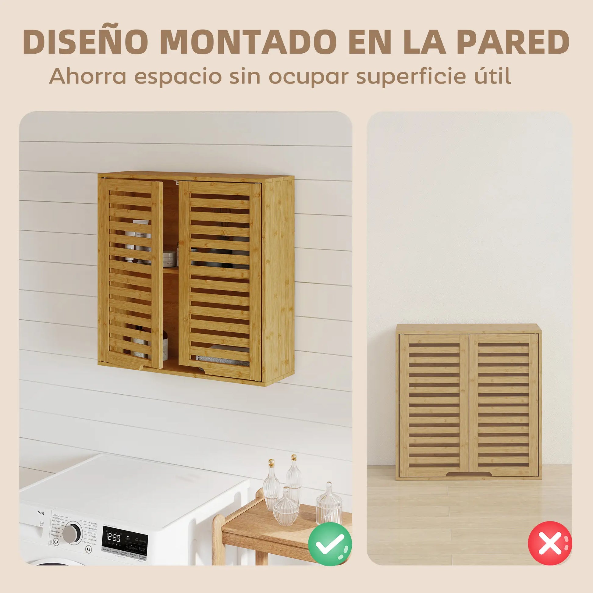 ARMARIO DE BAÑO DE PARED KALEN BAMBOO 60 image 6