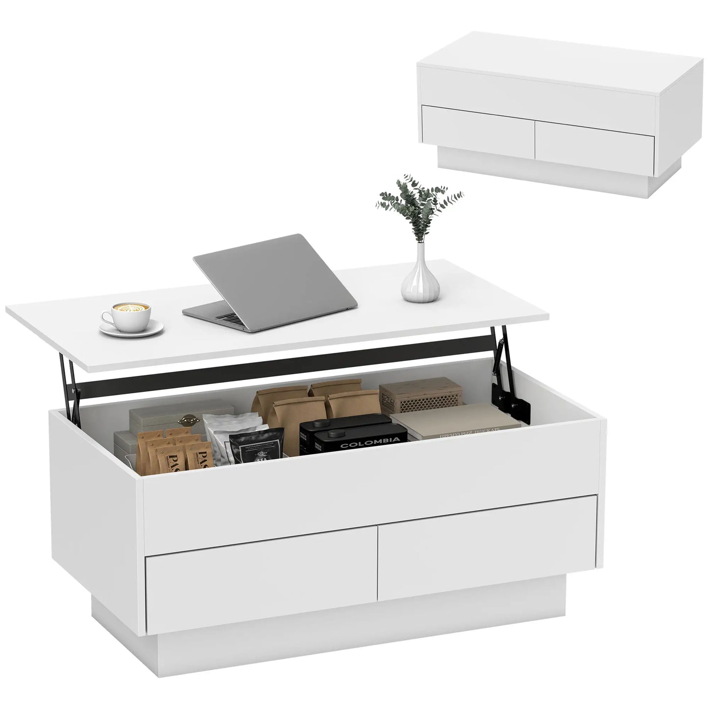 Mesa de Centro Elevable “LIFTBOX WHITE 100” image 2