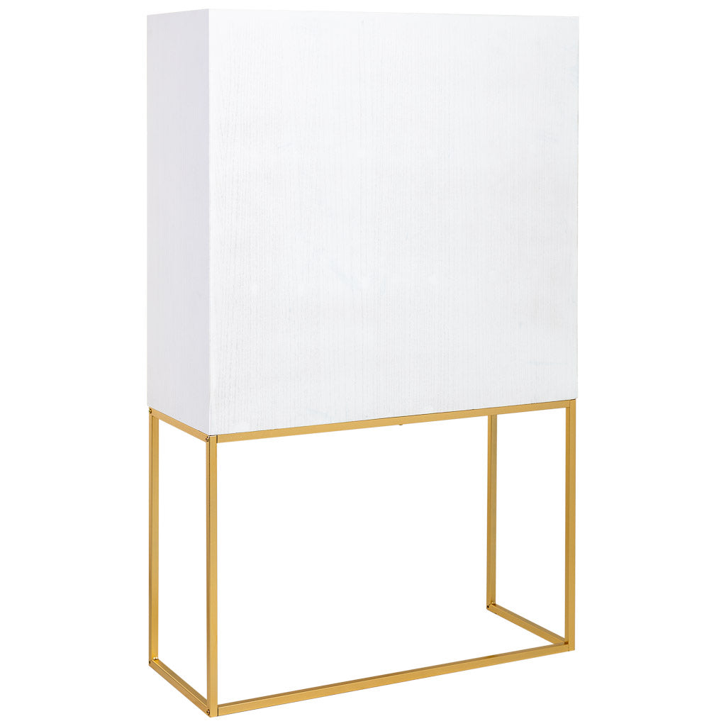 ARMARIO ALTO MARTA DE MADERA Y METAL BLANCO 2 PUERTAS image 5