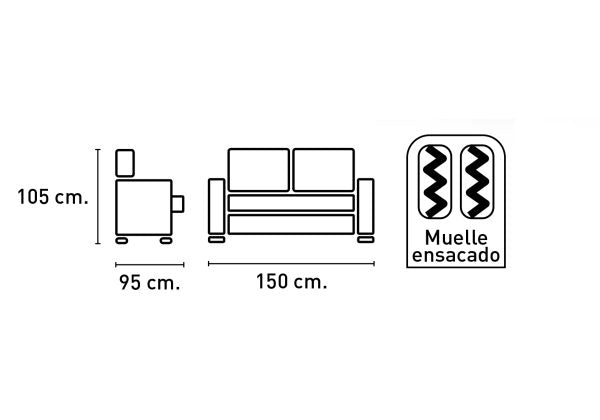 SOFÁ 2 PLAZAS DUERO CONFORT – SOFÁ 2 PLAZAS MODERNO image 2