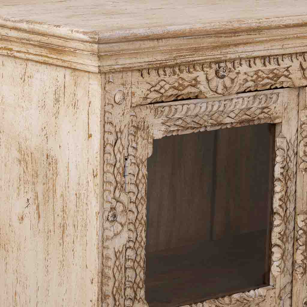 APARADOR DALIAN ARTESANAL GRAN FORMATO BLANCO ENVEJECIDO image 6