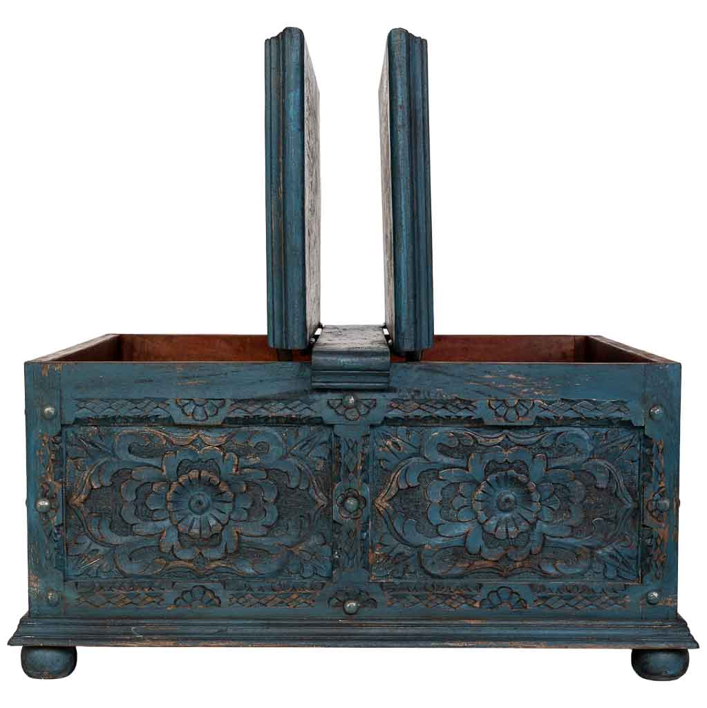 MESA DE CENTRO DALIAN ARTESANAL AZUL ENVEJECIDO image 3
